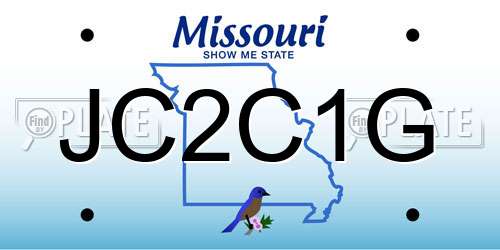 JC2C1G Missouri License Plate