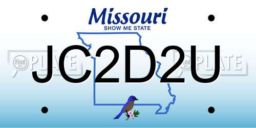 JC2D2U Missouri License Plate