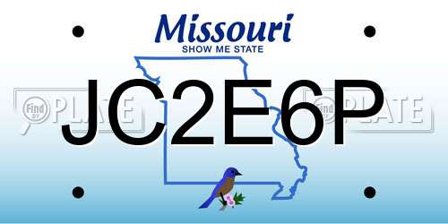 JC2E6P Missouri License Plate