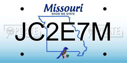 JC2E7M Missouri License Plate