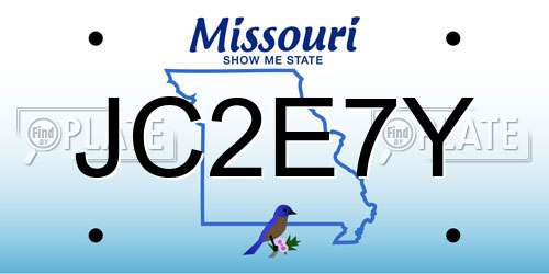 JC2E7Y Missouri License Plate
