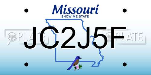 JC2J5F Missouri License Plate