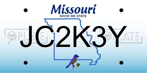 JC2K3Y Missouri License Plate