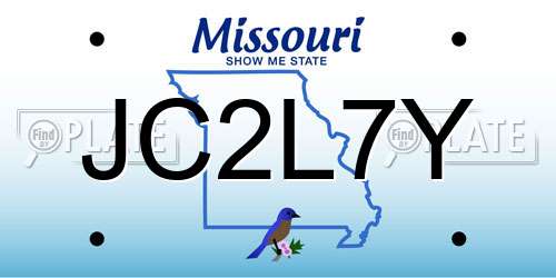 JC2L7Y Missouri License Plate
