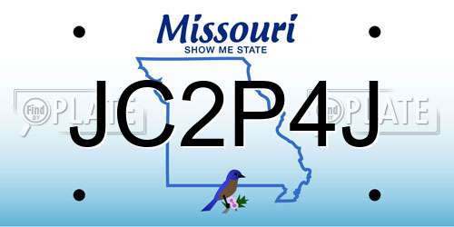 JC2P4J Missouri License Plate