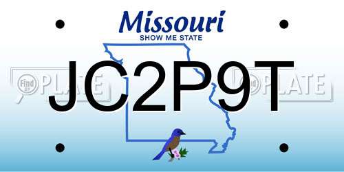 JC2P9T Missouri License Plate