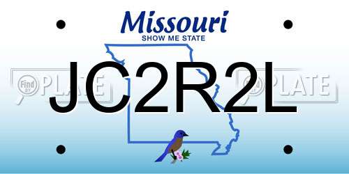 JC2R2L Missouri License Plate