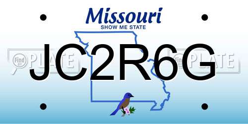 JC2R6G Missouri License Plate