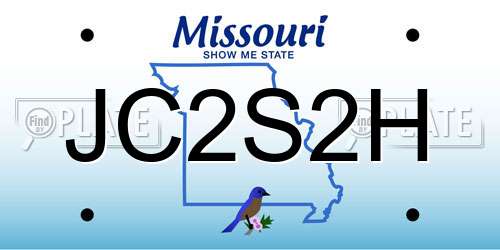 JC2S2H Missouri License Plate