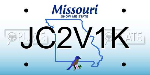 JC2V1K Missouri License Plate