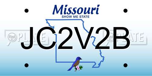JC2V2B Missouri License Plate