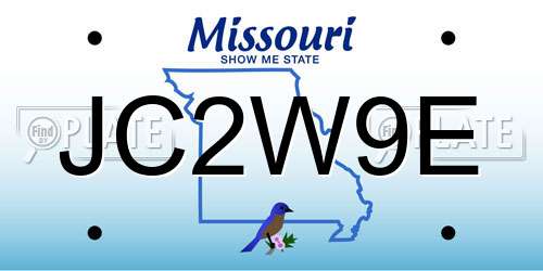 JC2W9E Missouri License Plate