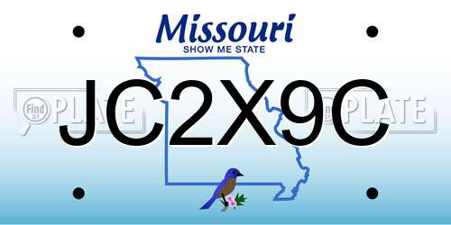 JC2X9C Missouri License Plate
