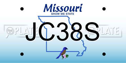 JC38S Missouri License Plate