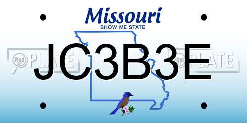 JC3B3E Missouri License Plate