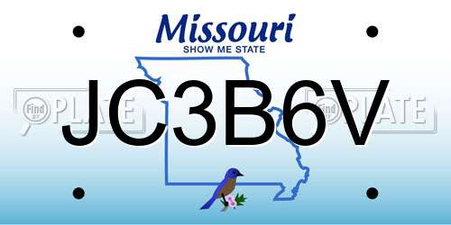 JC3B6V Missouri License Plate