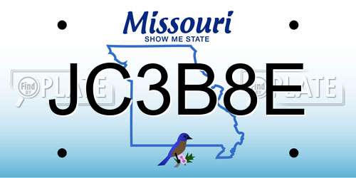 JC3B8E Missouri License Plate