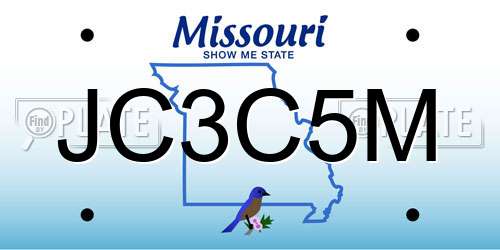JC3C5M Missouri License Plate