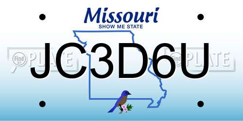 JC3D6U Missouri License Plate