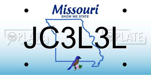 JC3L3L Missouri License Plate