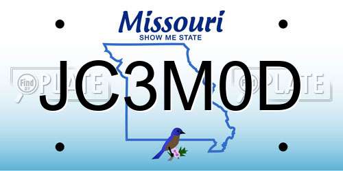 JC3M0D Missouri License Plate