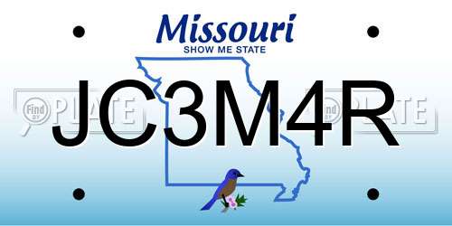 JC3M4R Missouri License Plate
