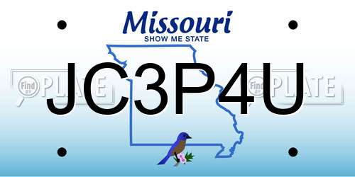 JC3P4U Missouri License Plate