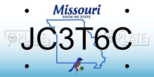 JC3T6C Missouri License Plate