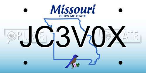 JC3V0X Missouri License Plate