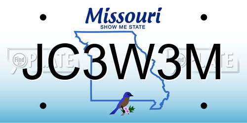 JC3W3M Missouri License Plate