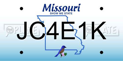 JC4E1K Missouri License Plate
