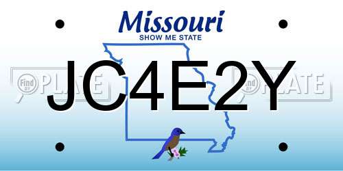 JC4E2Y Missouri License Plate