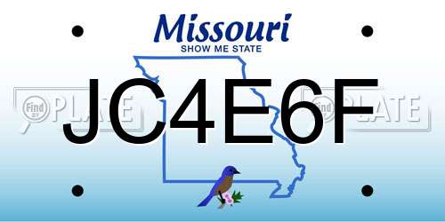 JC4E6F Missouri License Plate