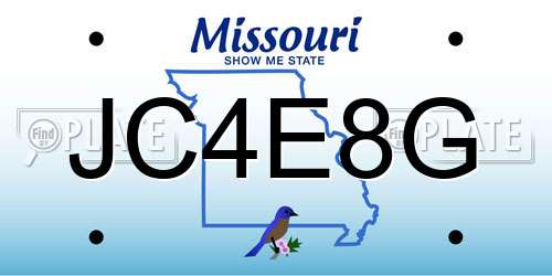 JC4E8G Missouri License Plate