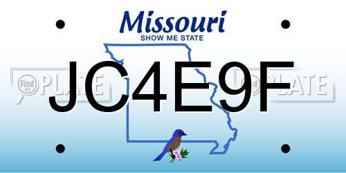 JC4E9F Missouri License Plate