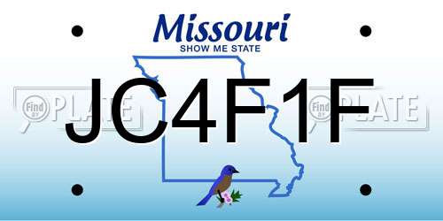 JC4F1F Missouri License Plate