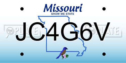 JC4G6V Missouri License Plate