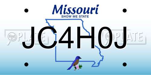 JC4H0J Missouri License Plate