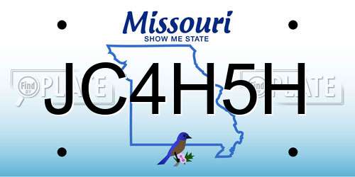 JC4H5H Missouri License Plate