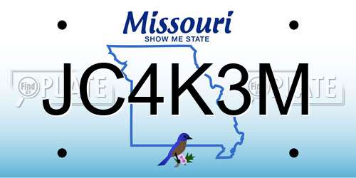 JC4K3M Missouri License Plate