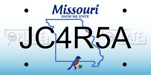 JC4R5A Missouri License Plate