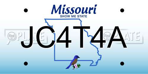 JC4T4A Missouri License Plate