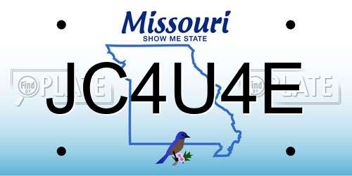 JC4U4E Missouri License Plate