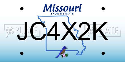 JC4X2K Missouri License Plate
