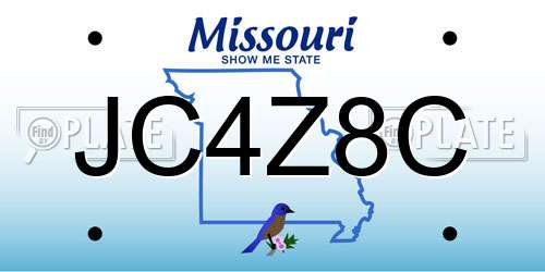JC4Z8C Missouri License Plate