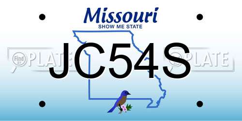 JC54S Missouri License Plate