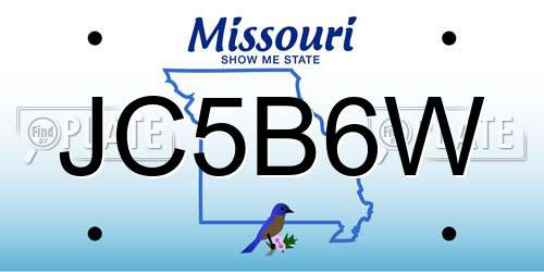 JC5B6W Missouri License Plate