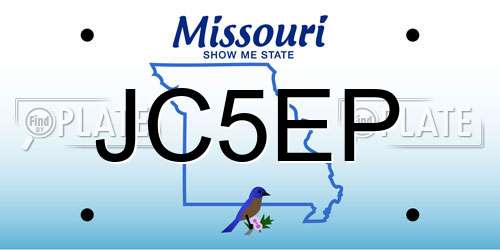 JC5EP Missouri License Plate