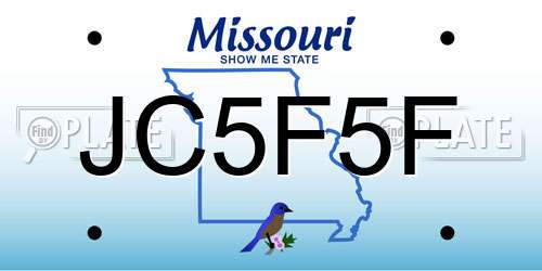 JC5F5F Missouri License Plate