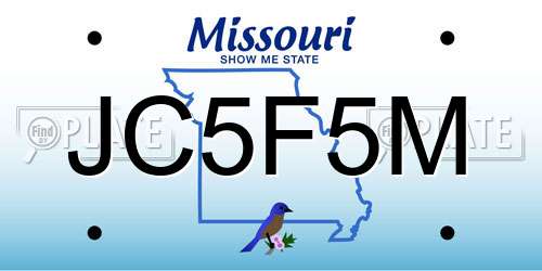 JC5F5M Missouri License Plate